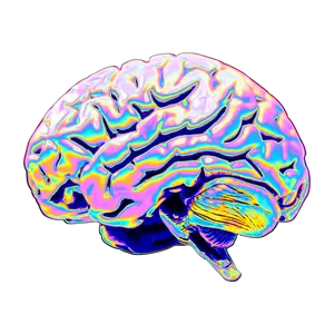 Psychedelic Brain Illustration PNG