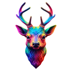 Psychedelic Deer Head Vibrant Art Png 67 PNG image