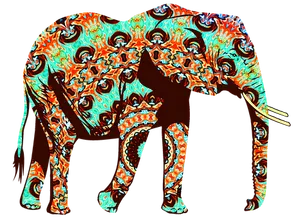 Psychedelic Elephant Artwork
