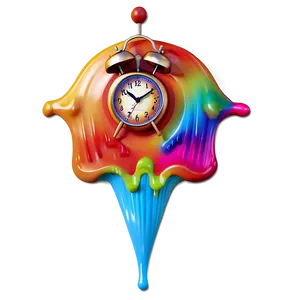 Psychedelic Melting Clock Png Nix PNG image