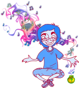 Psychedelic Music Experience Cartoon PNG image