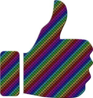 Psychedelic Peace Sign Thumbs Up PNG