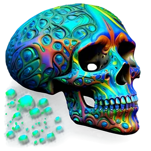 Psychedelic Skull Face Graphic PNG Tun