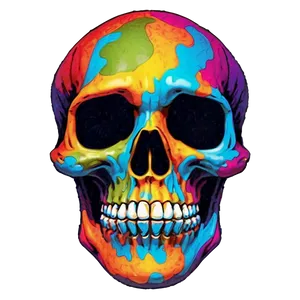 Psychedelic Skull Face Graphic PNG Ynv PNG