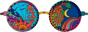 Psychedelic Sunglasses Artwork PNG image