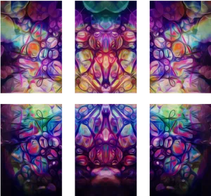 Psychedelic_ Triptych_ Artwork PNG image