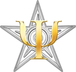 Psychology Symbol Golden Psi Star PNG image