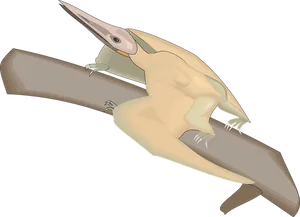 Pterosaur_ Perched_on_ Branch