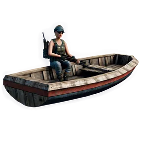 Pubg Character In Boat PNG Iun32