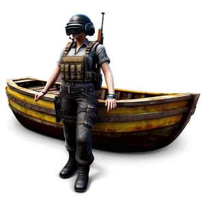 Pubg Character In Boat PNG Tkc