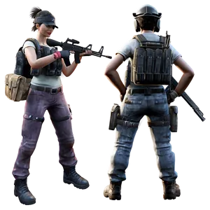 Pubg Character With Pan PNG Vsm15