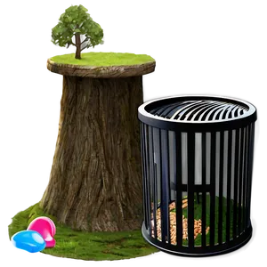 Public Park Trash Bin PNG 05042024