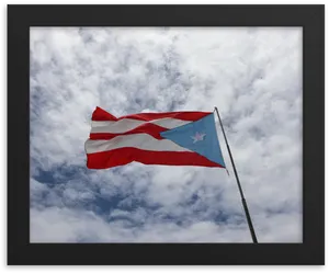 Puerto_ Rican_ Flag_ Against_ Cloudy_ Sky PNG