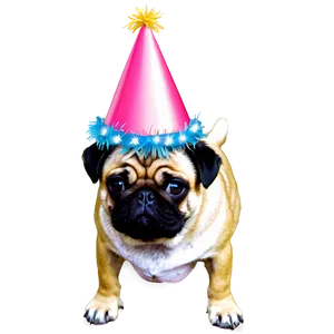 Pug With Party Hat Png Obh PNG image