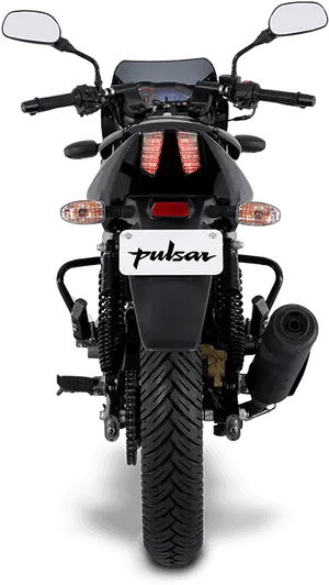 Pulsar Motorcycle Rear View PNG image