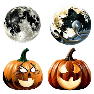 Pumpkin And Full Moon Png Sbs PNG image
