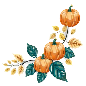 Pumpkin And Leaves Clipart PNG 06132024 PNG