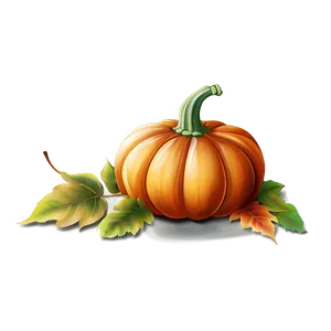 Pumpkin And Leaves Clipart PNG 06132024 PNG