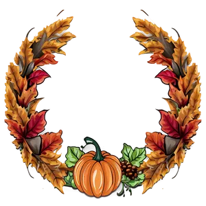 Pumpkin And Spice Wreath PNG 05242024