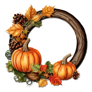 Pumpkin And Spice Wreath PNG Kfa74