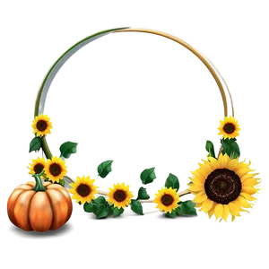 Pumpkin And Sunflowers Png Rpo PNG image