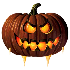 Pumpkin Face With Fangs Png 69 PNG image