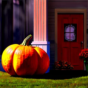Pumpkin On Porch PNG Won