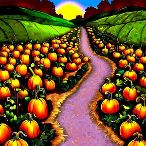 Pumpkin Patch And Country Road Png 06122024 PNG image