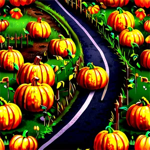 Pumpkin Patch And Country Road PNG Vin82 PNG