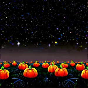 Pumpkin Patch Under Starry Sky Png 06122024 PNG image