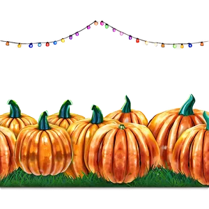 Pumpkin Patch With Festive Lights PNG 69