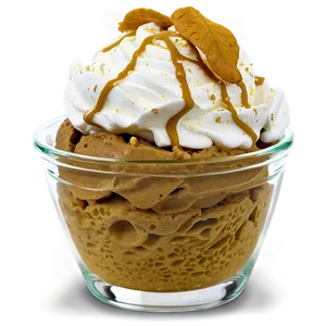 Pumpkin Spice Ice Cream Sundae PNG 06282024