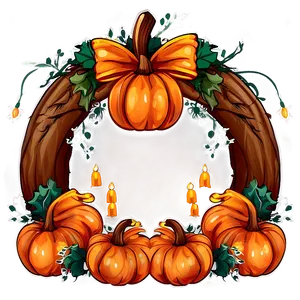 Pumpkin Wreath Clipart PNG 06132024 PNG