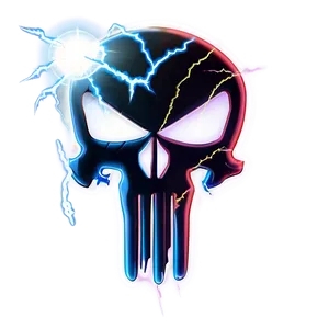 Punisher Skull With Lightning Png 32 PNG image