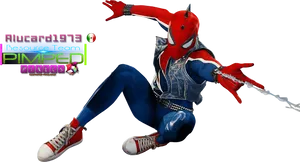 Punk Spiderman Pose PNG image