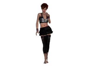 Punk_ Style_ Animated_ Woman