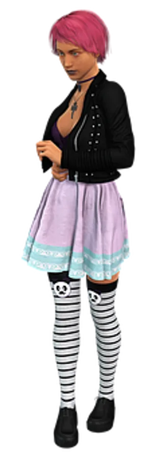 Punk Style Woman3 D Model