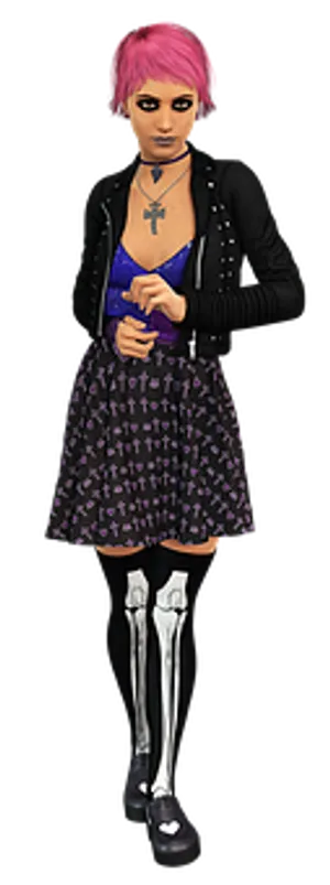 Punk Style Womanwith Prosthetic Legs