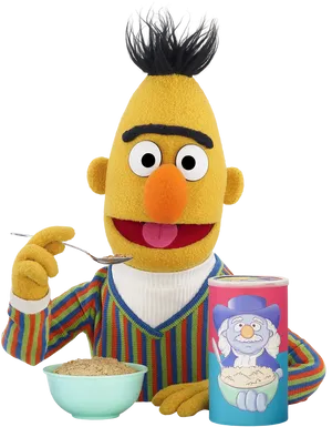Puppet Eating Oatmeal PNG image