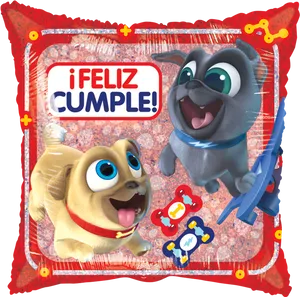 Puppy Dog Pals Feliz Cumple Birthday Greeting PNG image