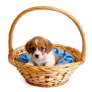Puppy In Basket PNG Oyx95