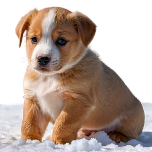 Puppy In Snow PNG Olp70