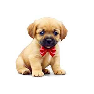 Puppy With Bow PNG 16