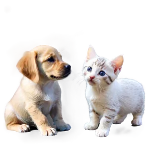 Puppy With Kitten PNG Hnu PNG