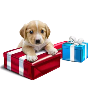 Puppy With Presents Png Mrw63 PNG image