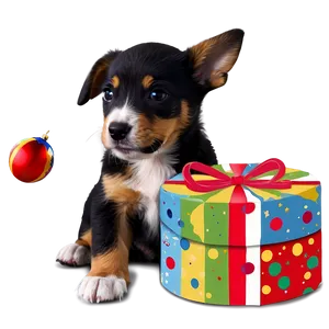 Puppy With Presents Png Nlv PNG image