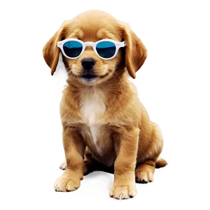 Puppy With Sunglasses PNG Pvx35