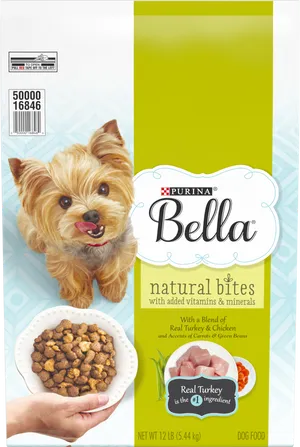 Purina Bella Natural Bites Dog Food Packaging PNG