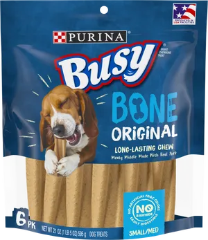 Purina Busy Bone Dog Treats Package PNG image