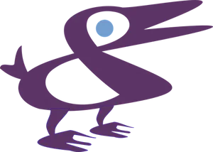 Purple Abstract Bird Illustration